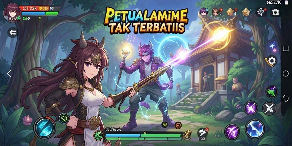 Tampilan gameplay <strong>365ZK</strong> yang menampilkan aksi karakter Anime.