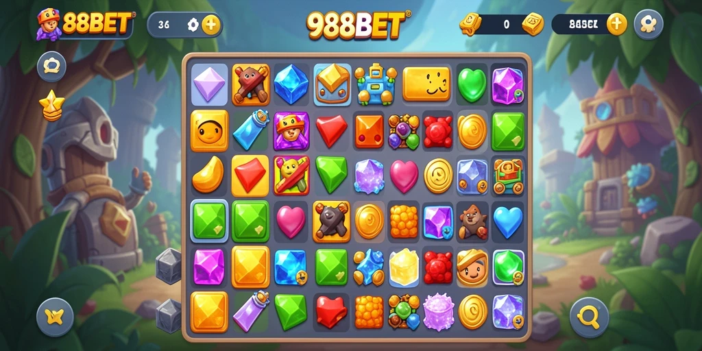 Gameplay seru dan menantang dalam 988BET Match-3.