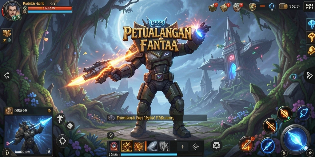 Tampilan menakjubkan dari gameplay RPG DS99 yang penuh aksi.