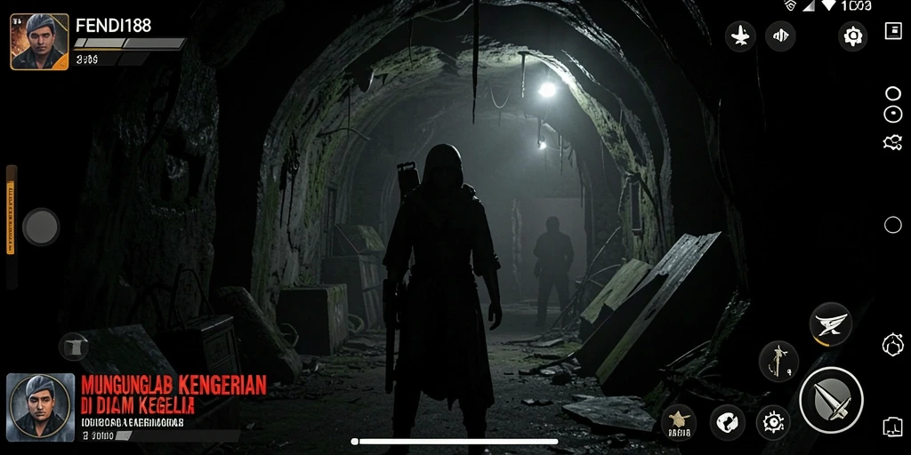 Screenshot gameplay FENDI188 menampilkan suasana mencekam yang penuh ketegangan.