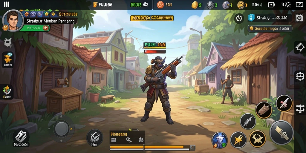 Tangkapan layar gameplay FUJI66 yang menampilkan strategi pertempuran mendebarkan.