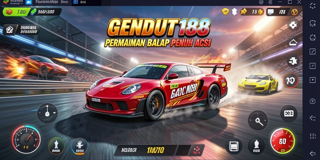 Screenshot utama GENDUT188 menampilkan aksi balapan yang mendebarkan dan grafis yang memukau.