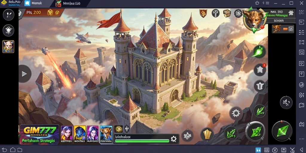 Tangkapan layar GIM777 menampilkan pertahanan yang epik dalam pertempuran Tower Defense.