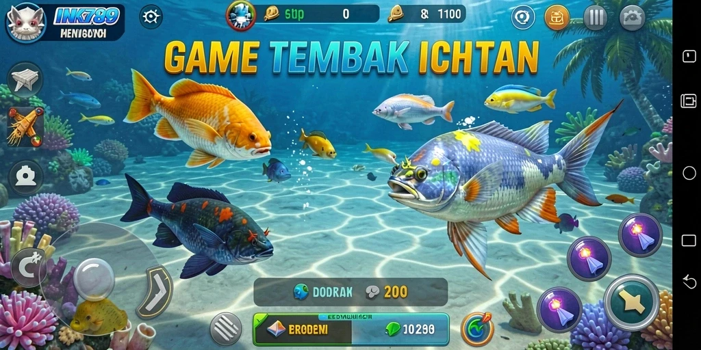 Tampilan gameplay seru saat menembak ikan di INK789.