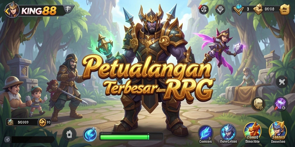 Tampilan aksi seru dalam gameplay RPG KING88.