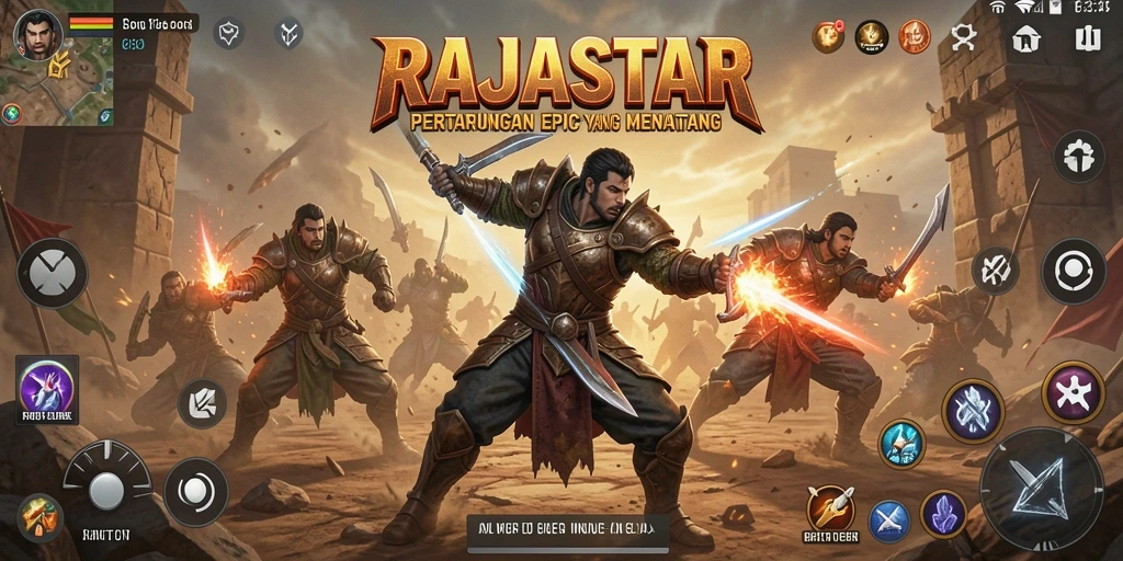 Tampilan menarik dari pertarungan dalam RAJASTAR dengan efek visual yang memukau.
