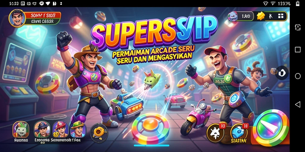 Tampilan gameplay seru dan penuh warna dari SUPERSVIP