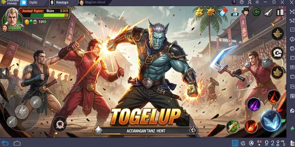 Tampilan gameplay seru di TOGELUP dengan aksi pertarungan yang intens.
