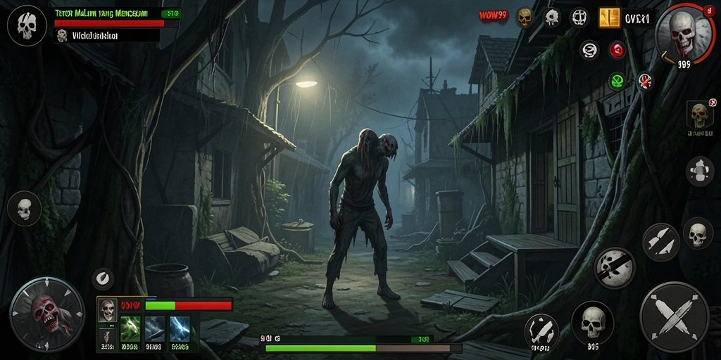 Gameplay mencekam dari WOW99 dengan suasana horor yang intens.